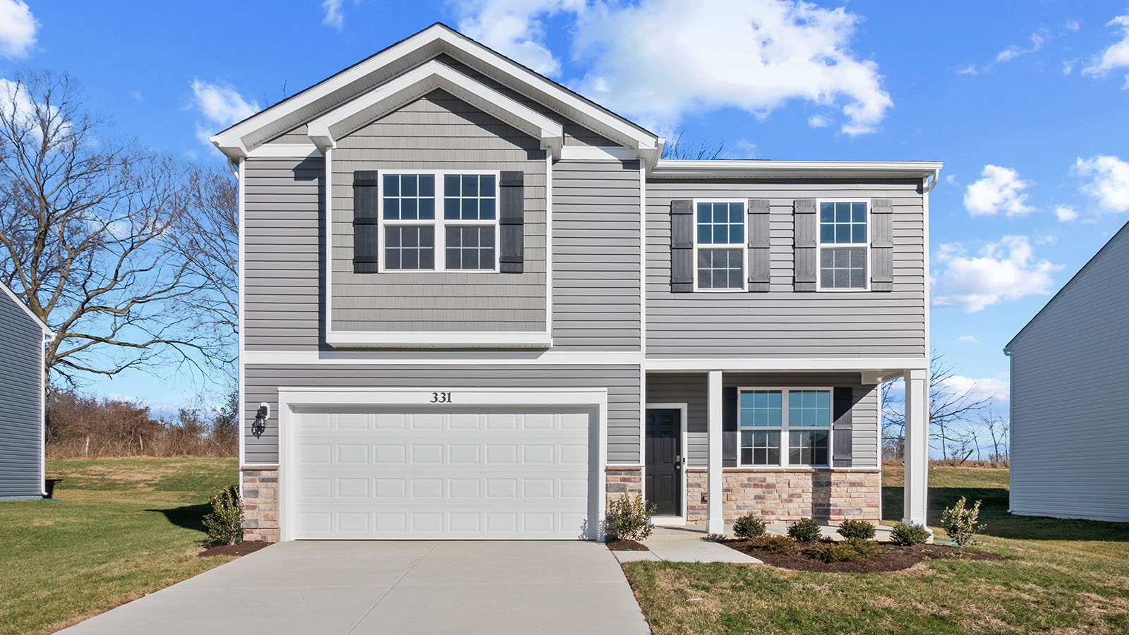 front exterior two car garage