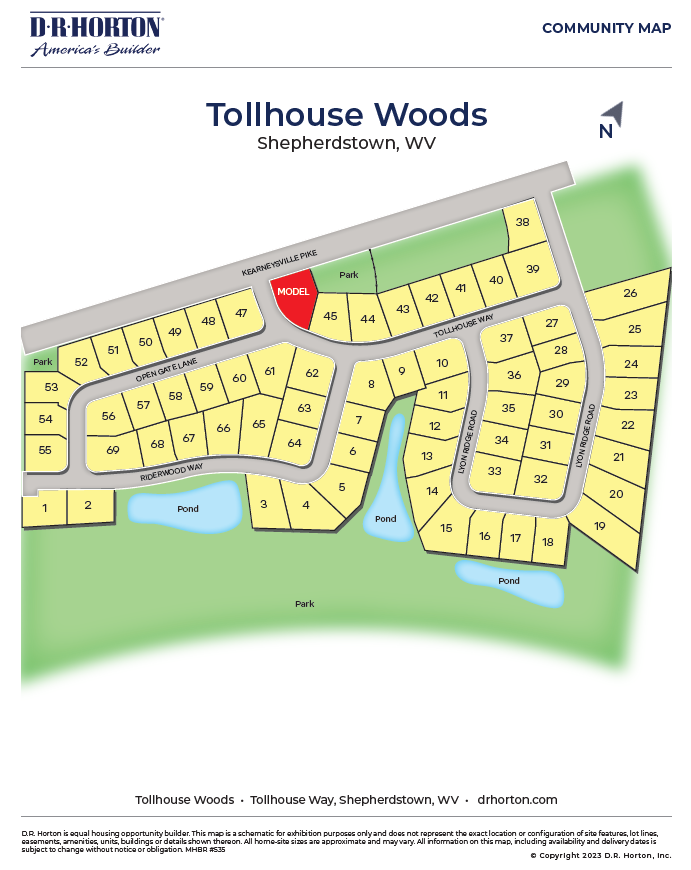 New Homes in Tollhouse Woods Shepherdstown, WV D.R. Horton