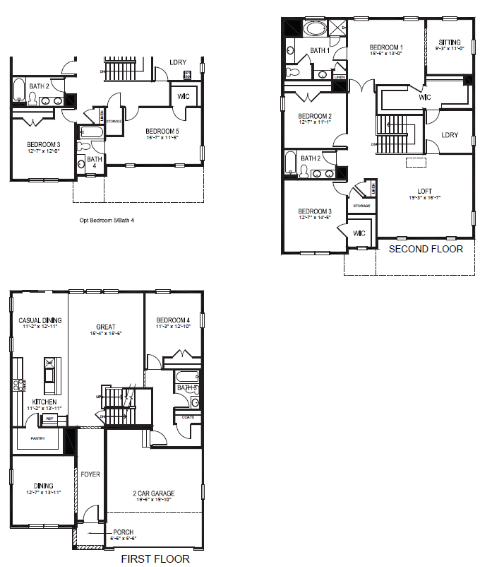 first and second floors