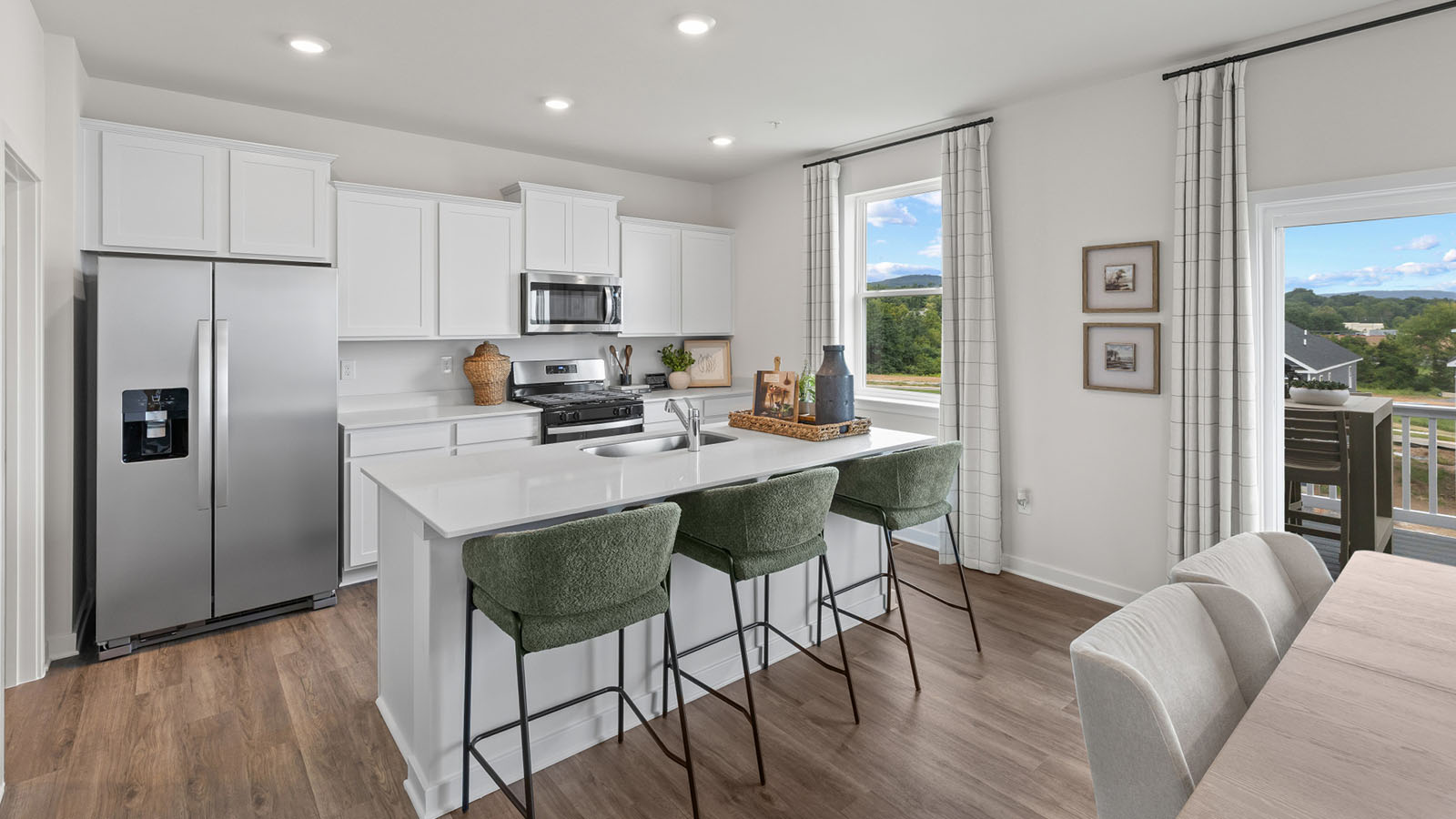 shaker style white cabinets and quartz counters