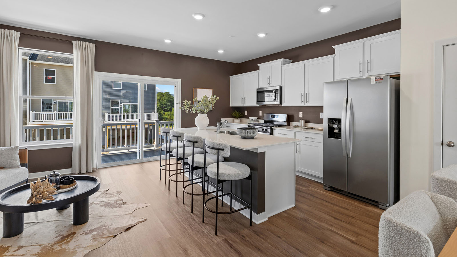 spacious kitchen with central island
