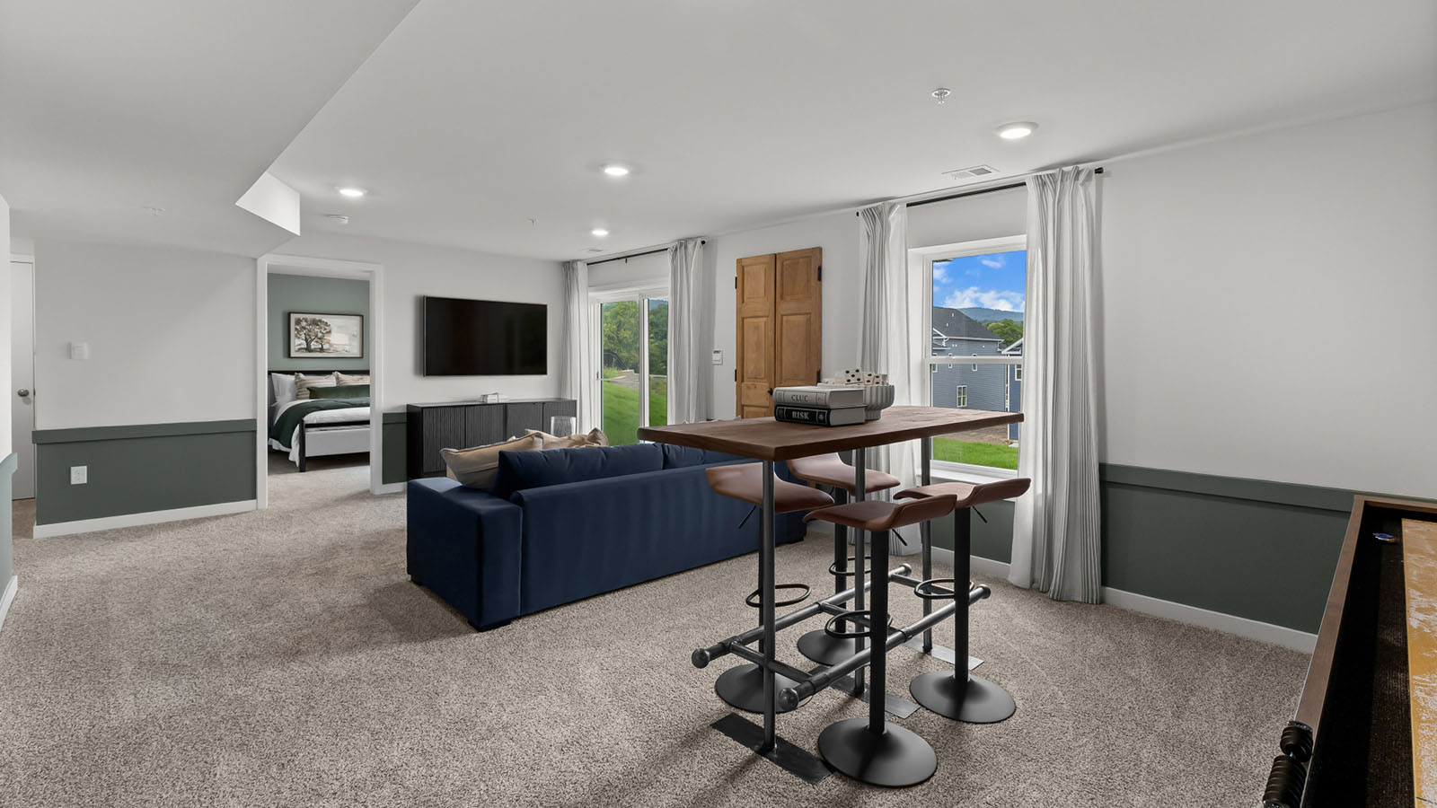 finished basement rec room