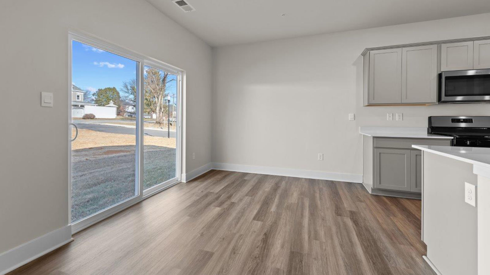 dining table leading to back door