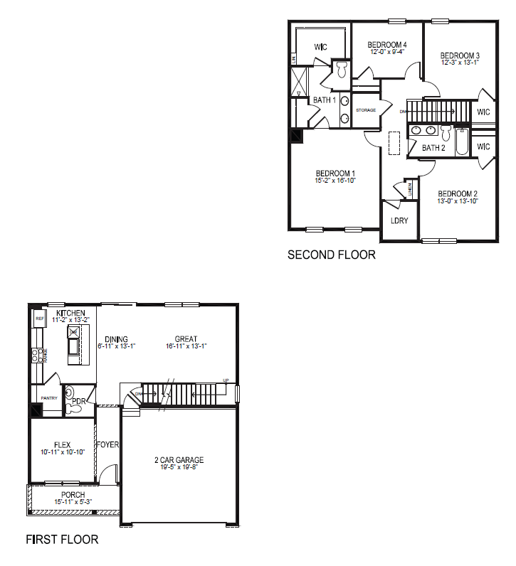 first and second floors
