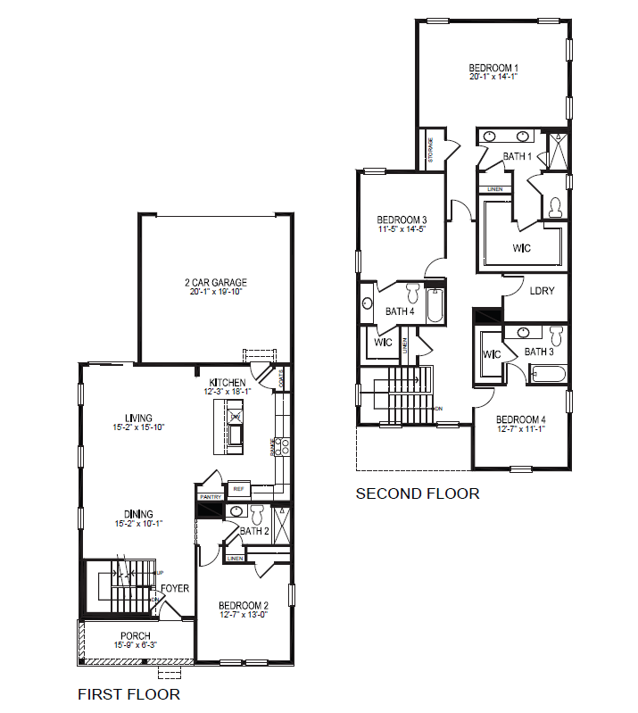 first and second levels
