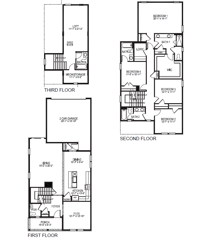 floors 1 to 3