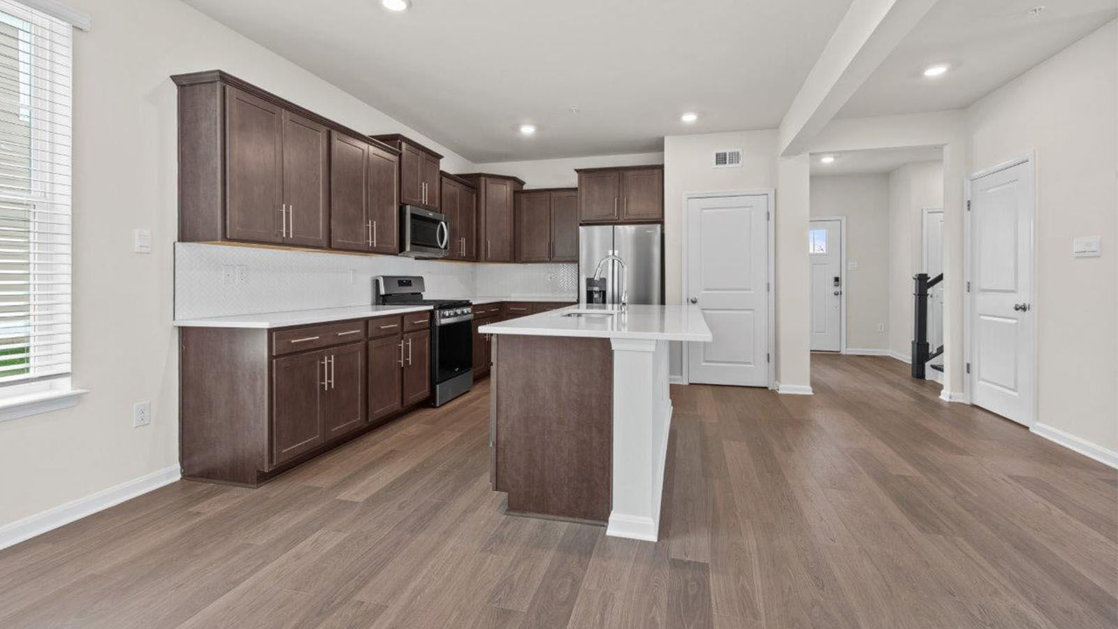 kitchen with central island seating