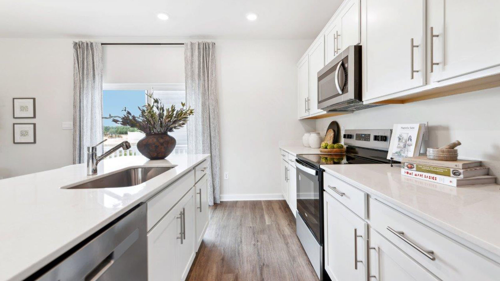 shaker style cabinets and quartz counters