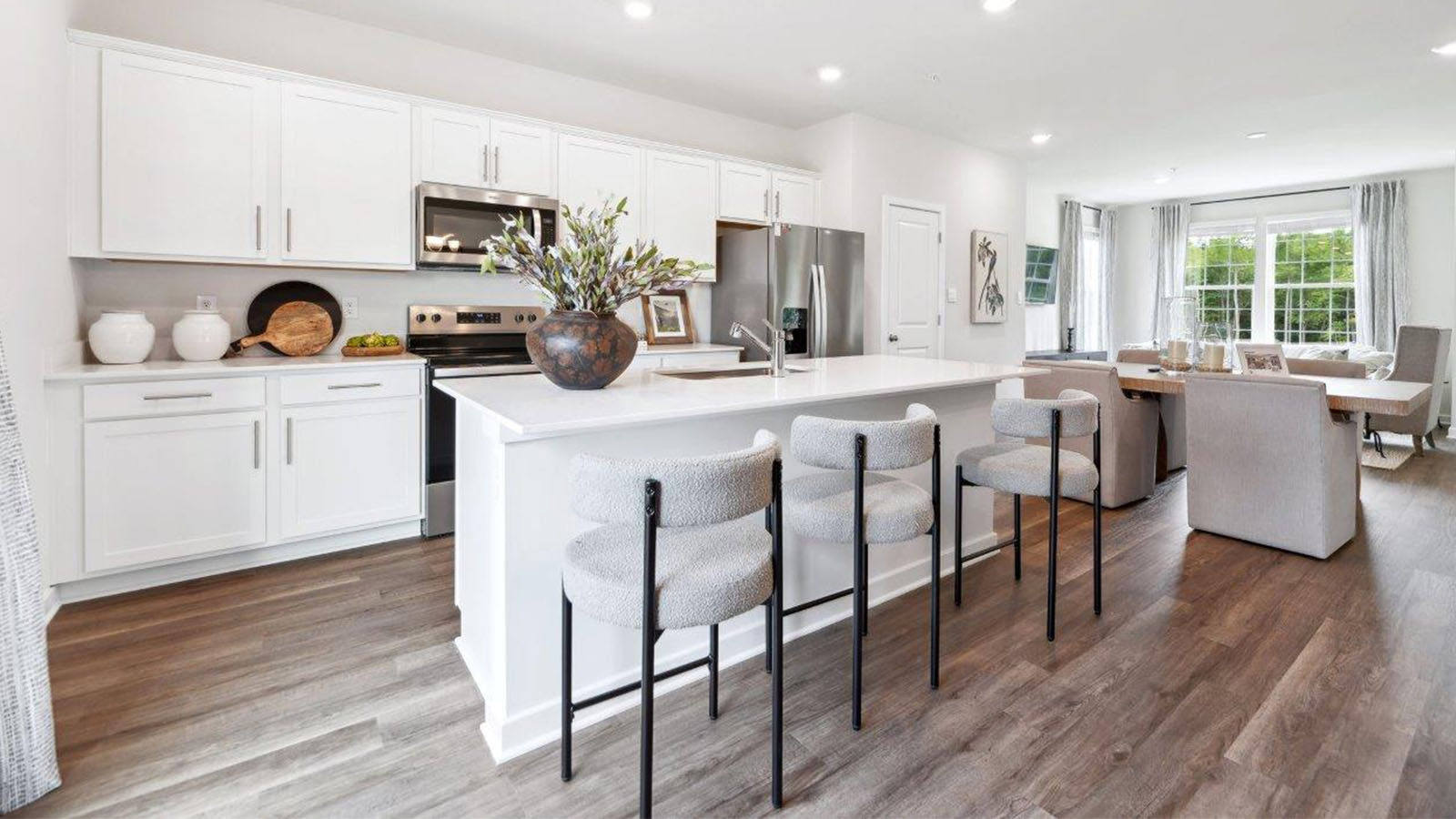 kitchen with central island seating