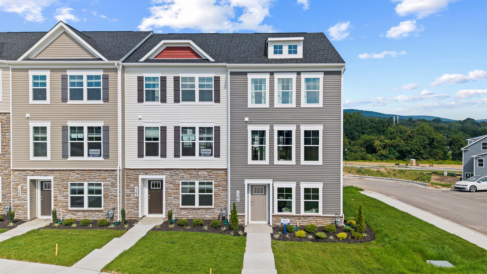 three story exterior townhome