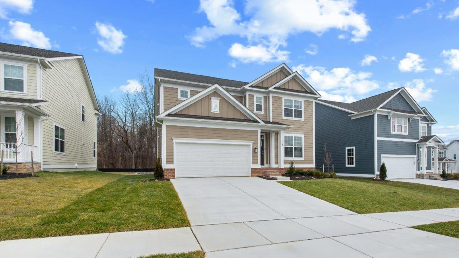 front exterior with two car garage