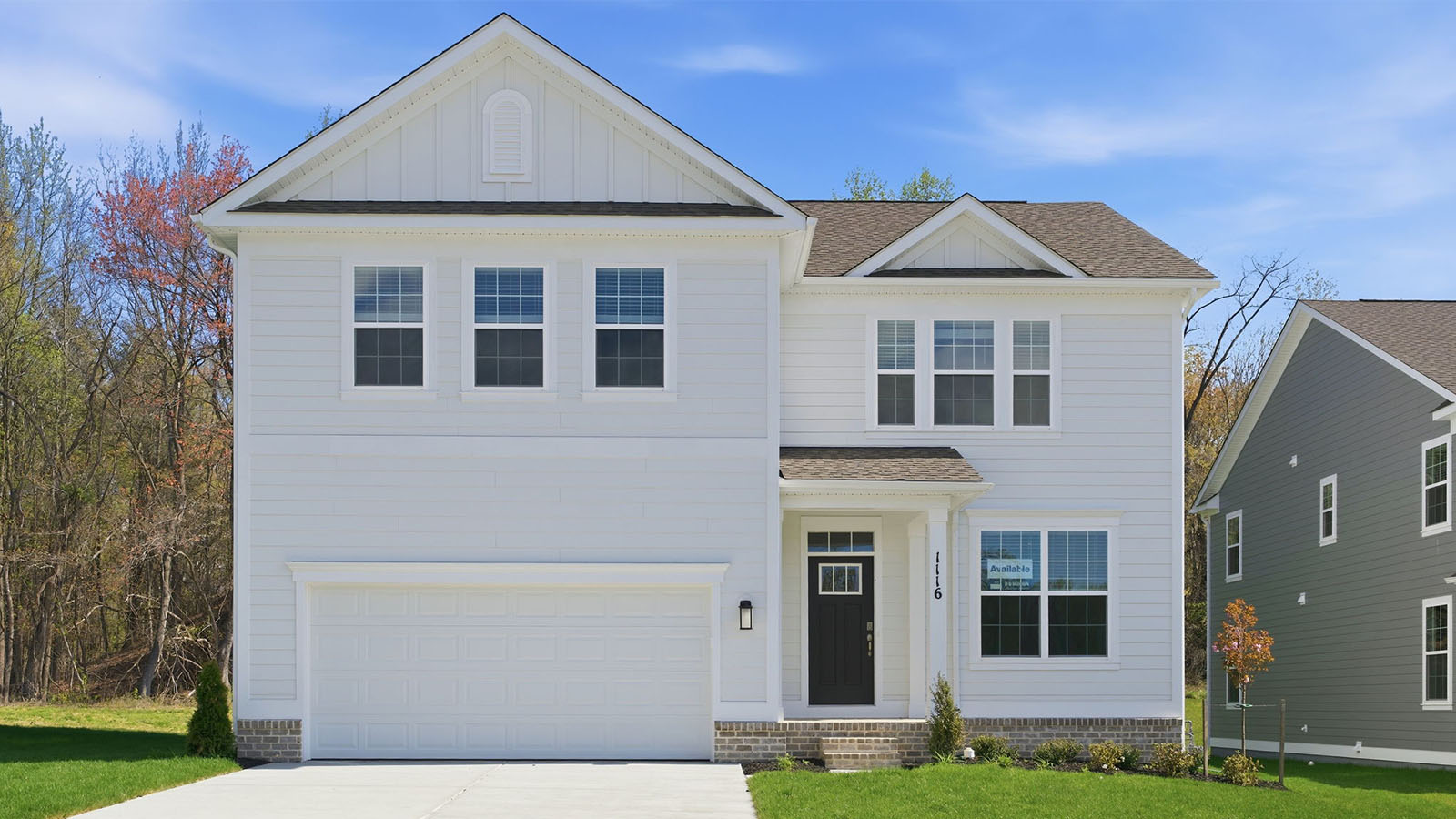 colonial home with two car garage