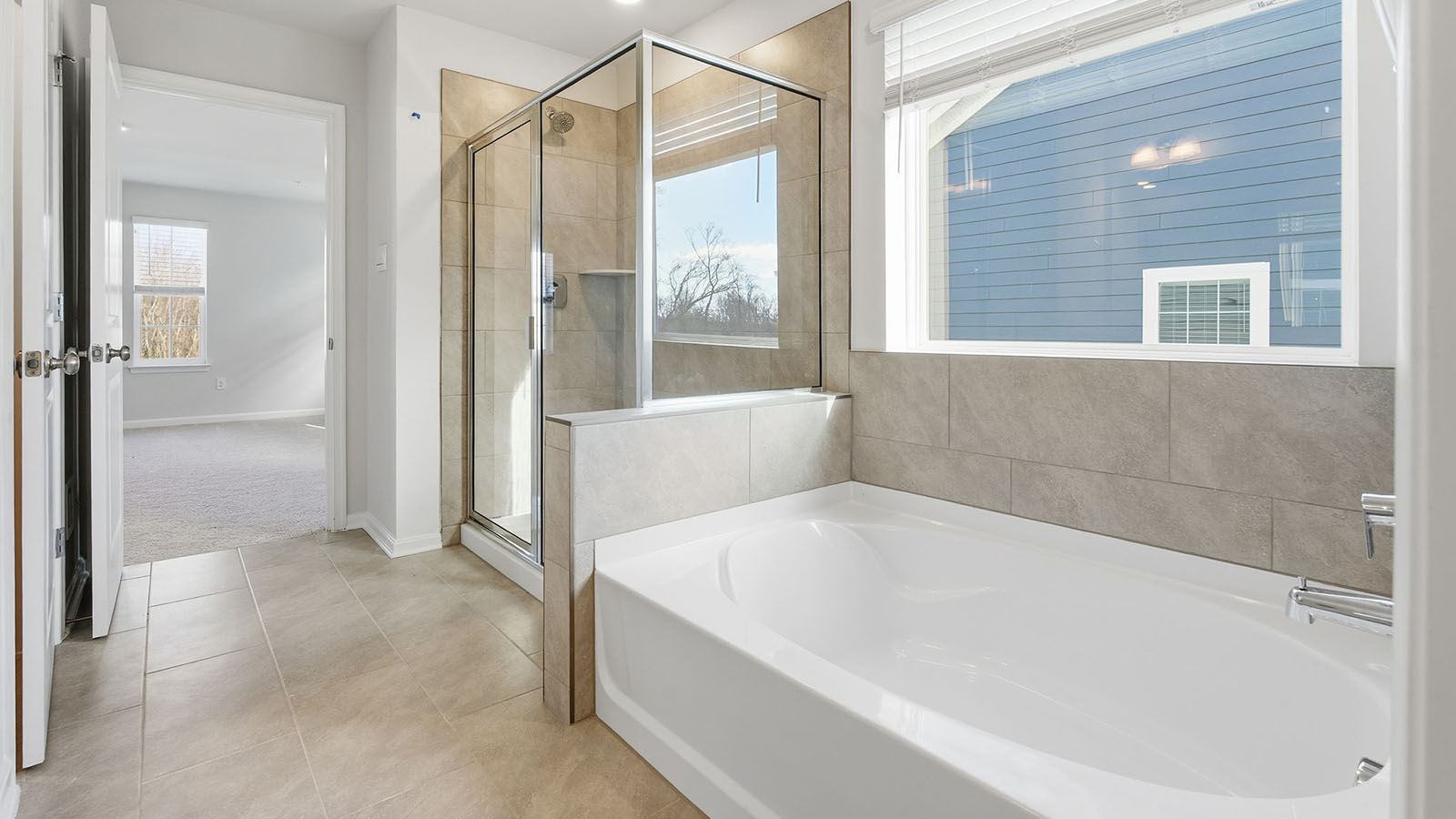 primary bath soaking tub and shower
