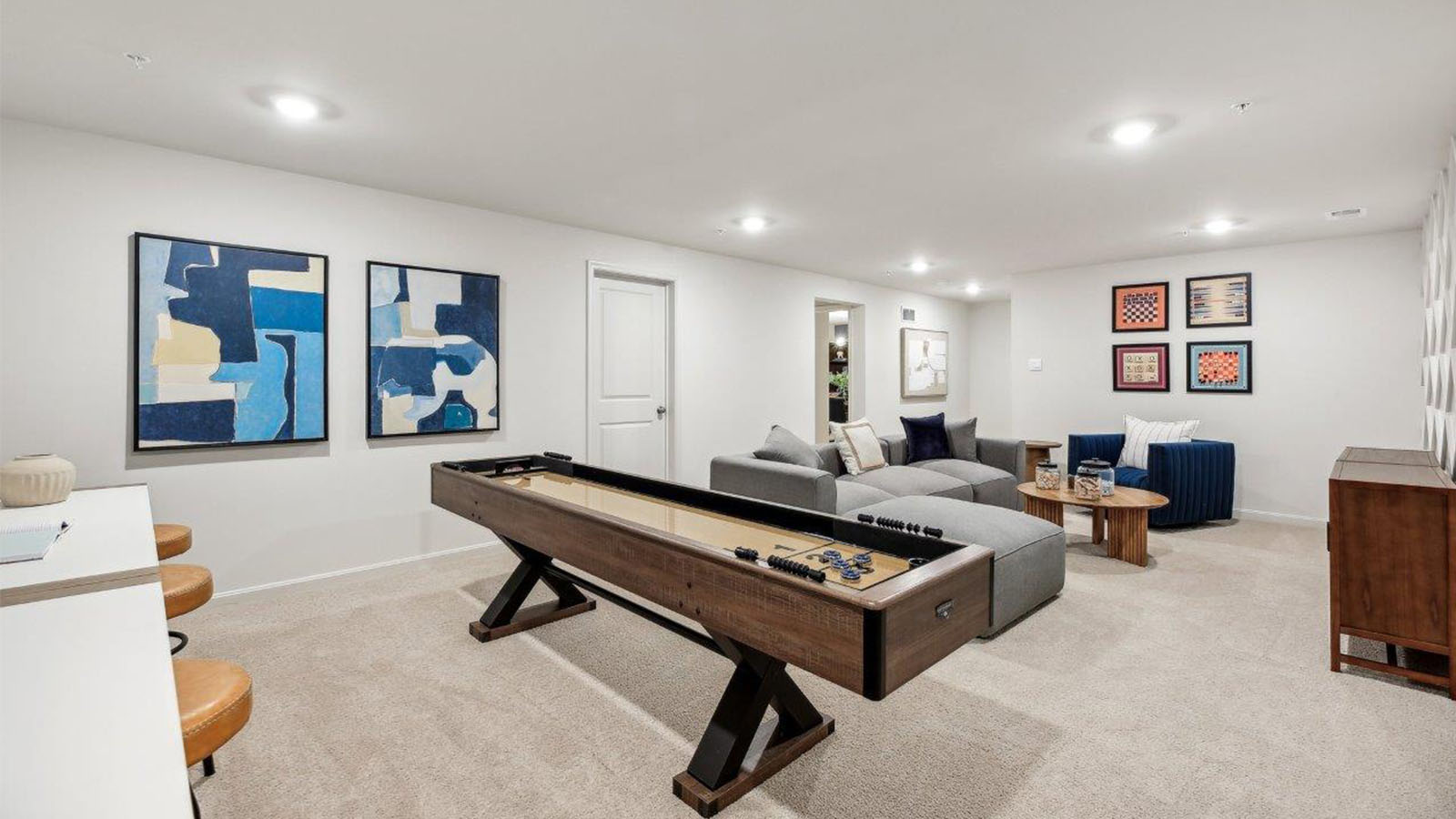 Alec single family new home lower level rec room