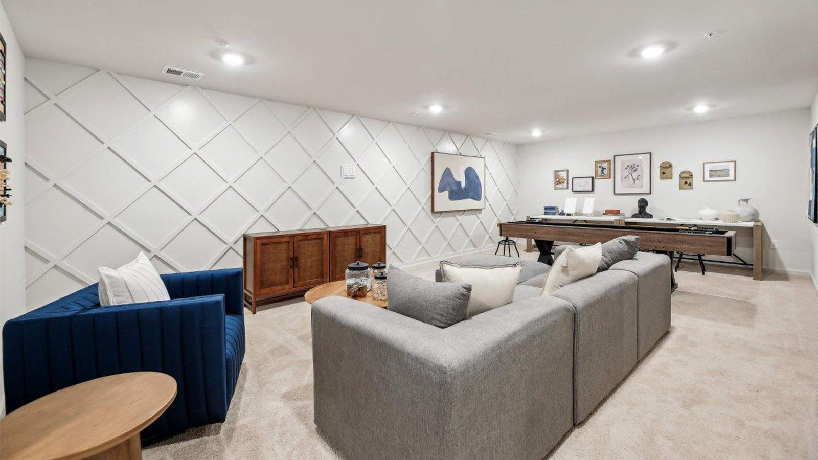 Alec single family new home lower level rec room