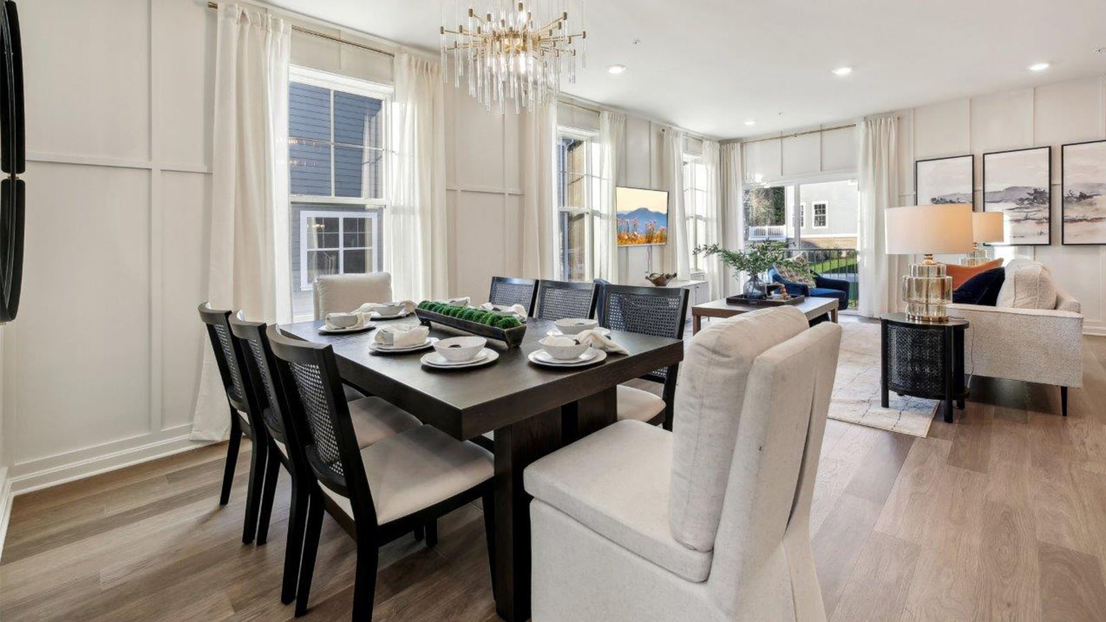 Alec single family new home great room open concept with dining table