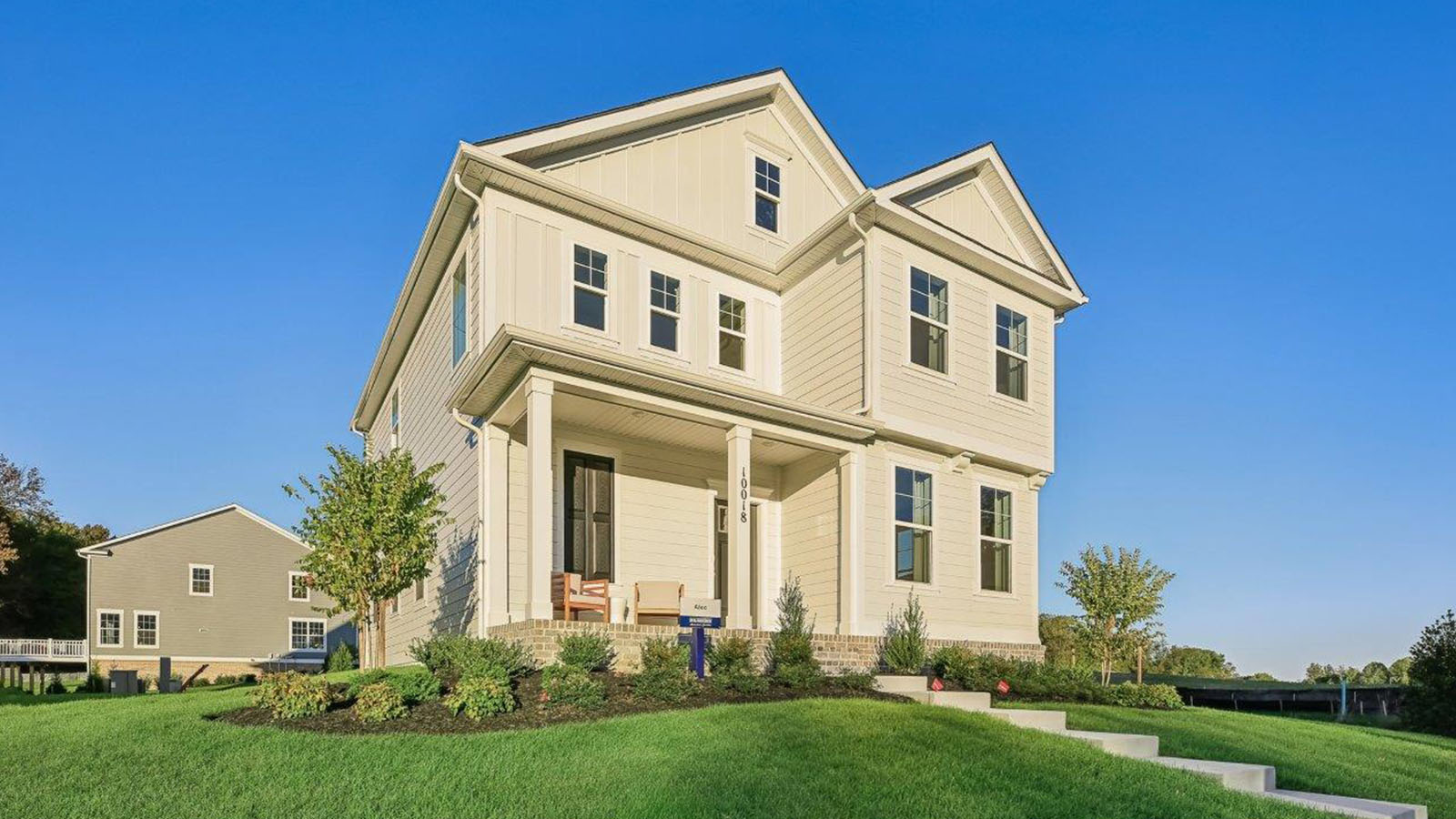 Alec single family new home white siding with front porch