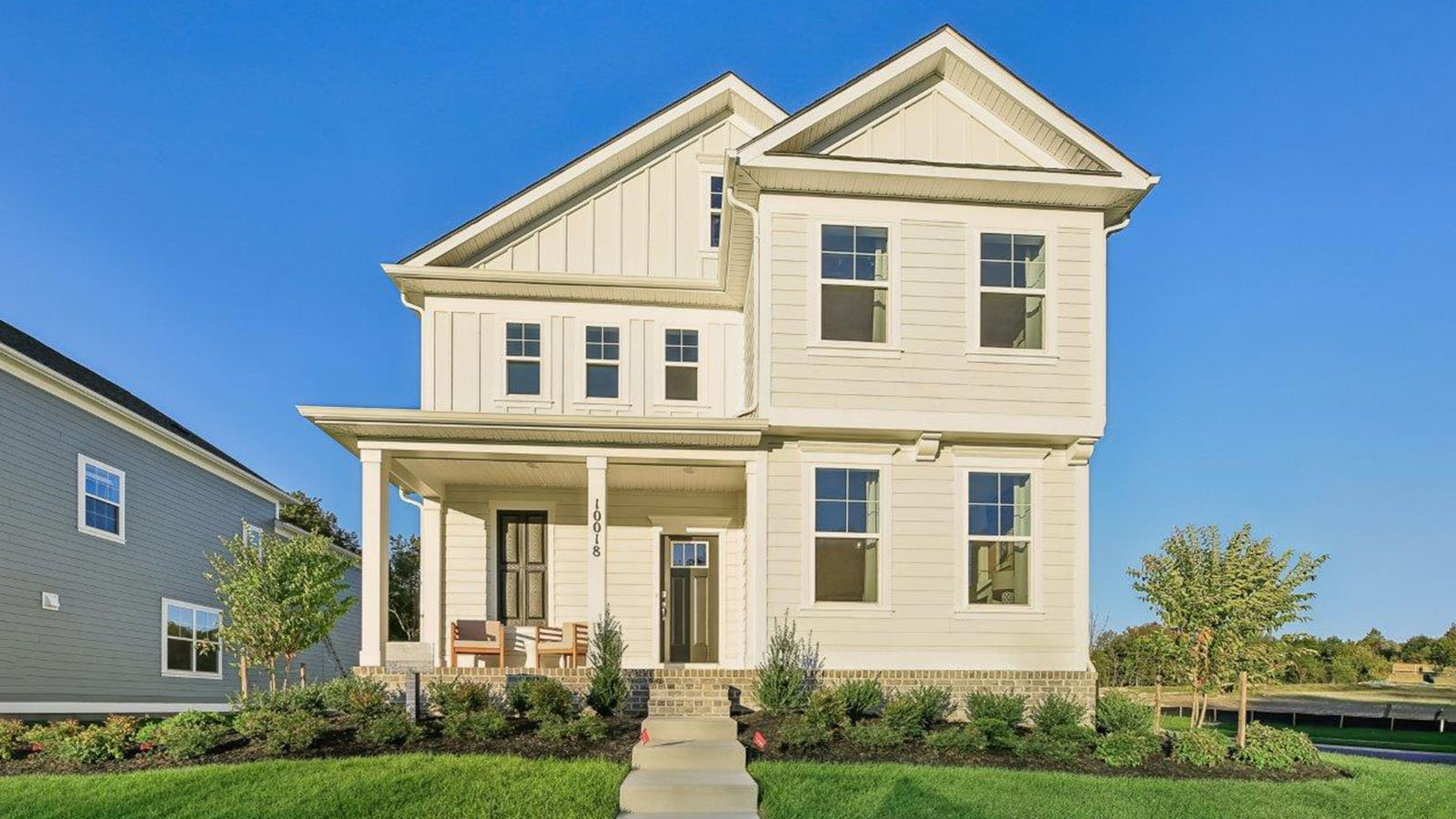 Alec single family new home white siding with front porch