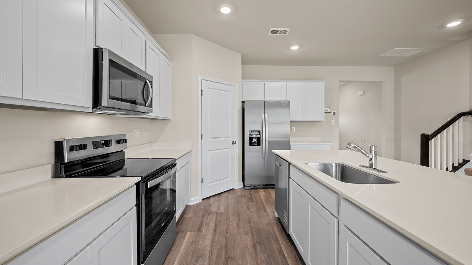 kitchen with white cabinetry