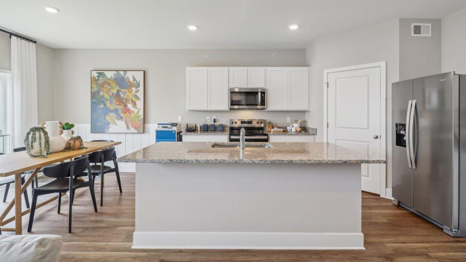 island overlooking living area