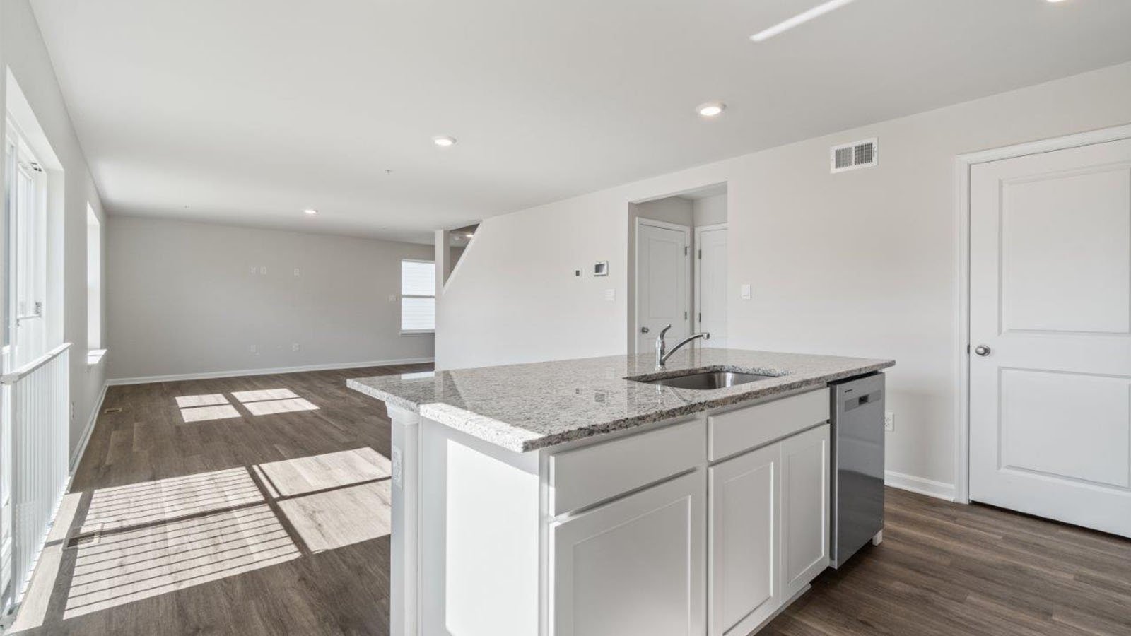 central granite island with sink