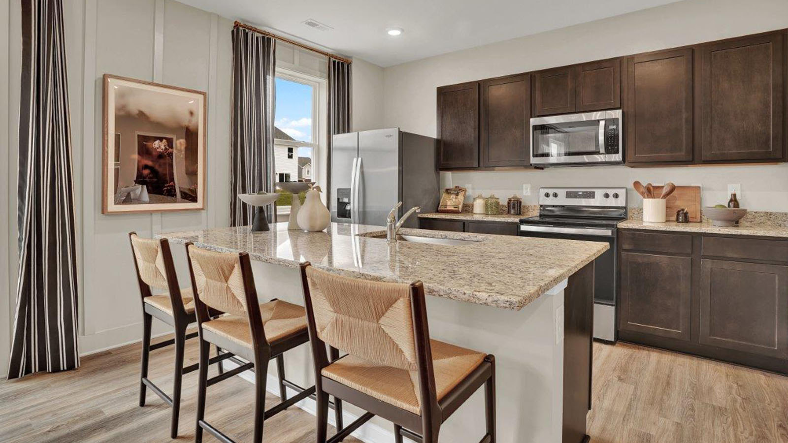 kitchen with espresso cabinets