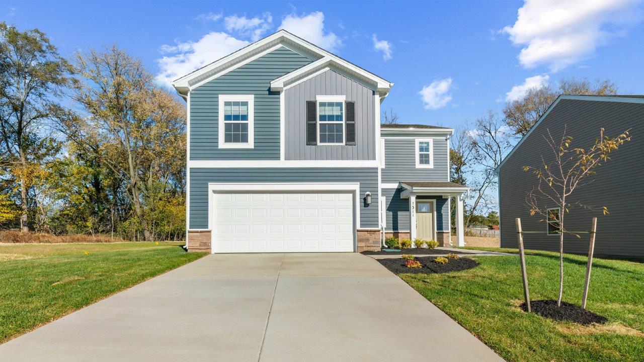 colonial home with two car garage