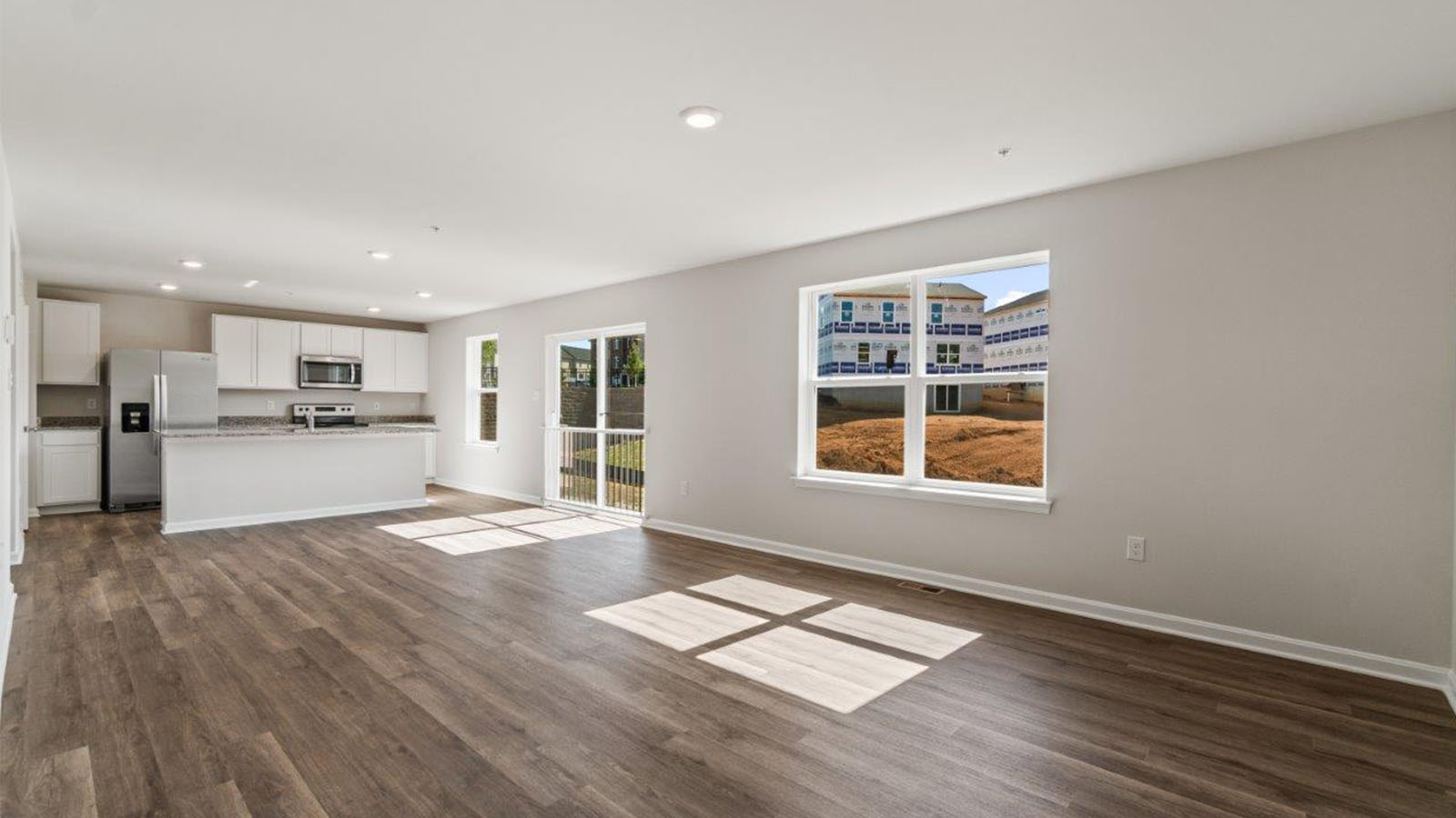 open concept living room with natural light