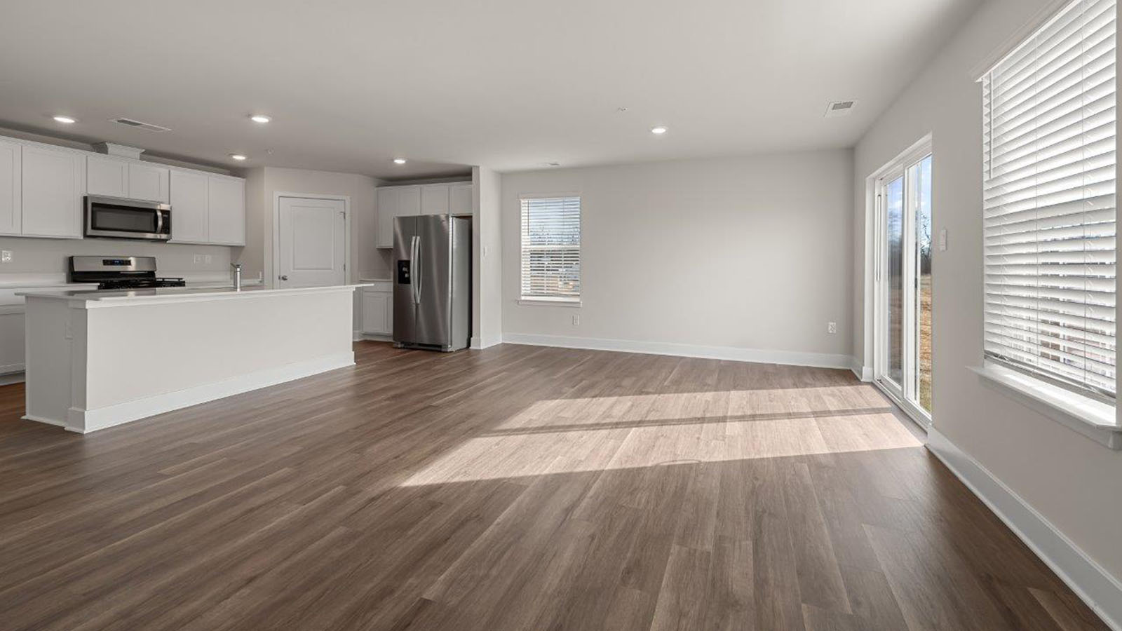 island overlooking living area