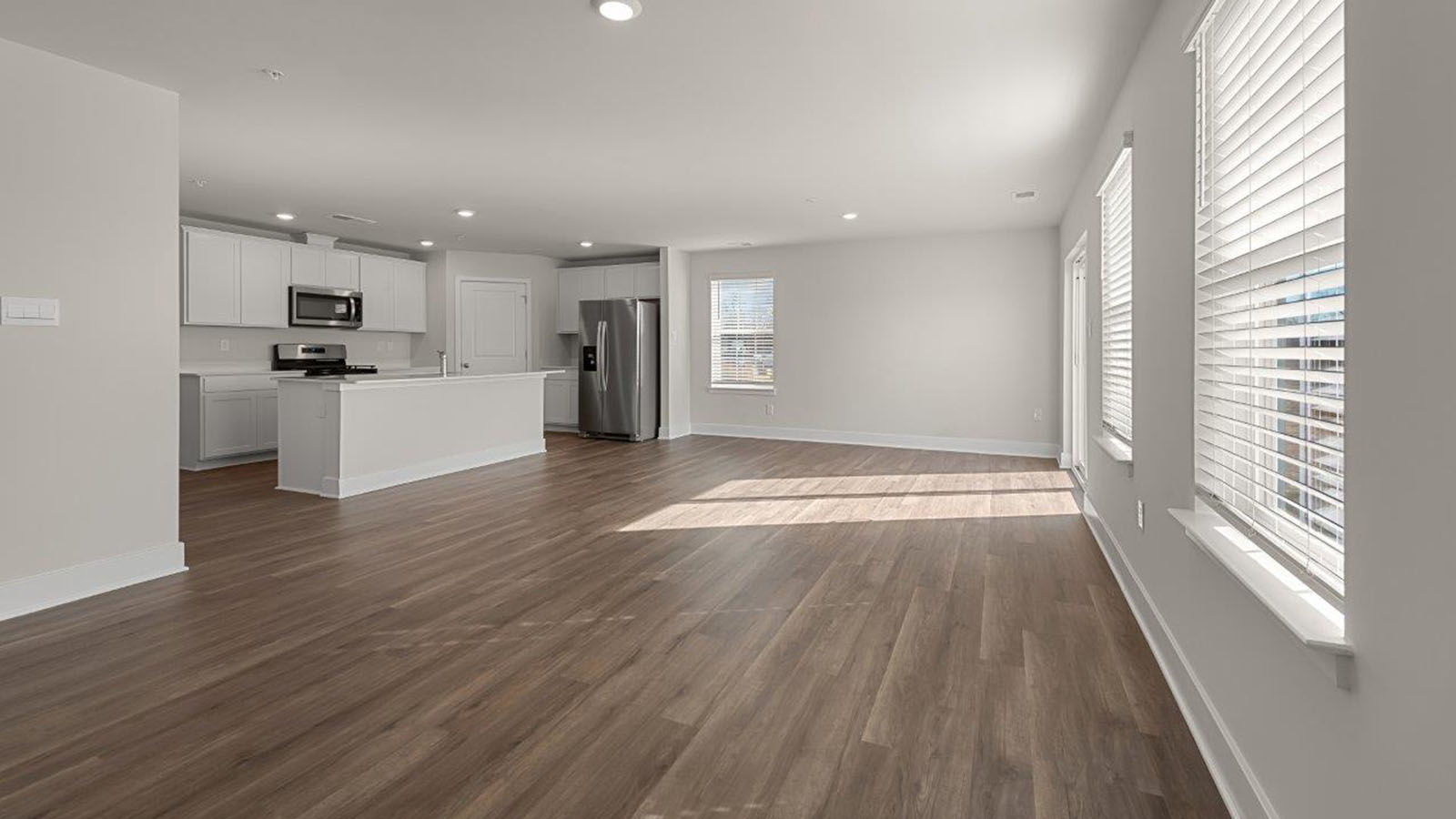 natural light into living and kitchen