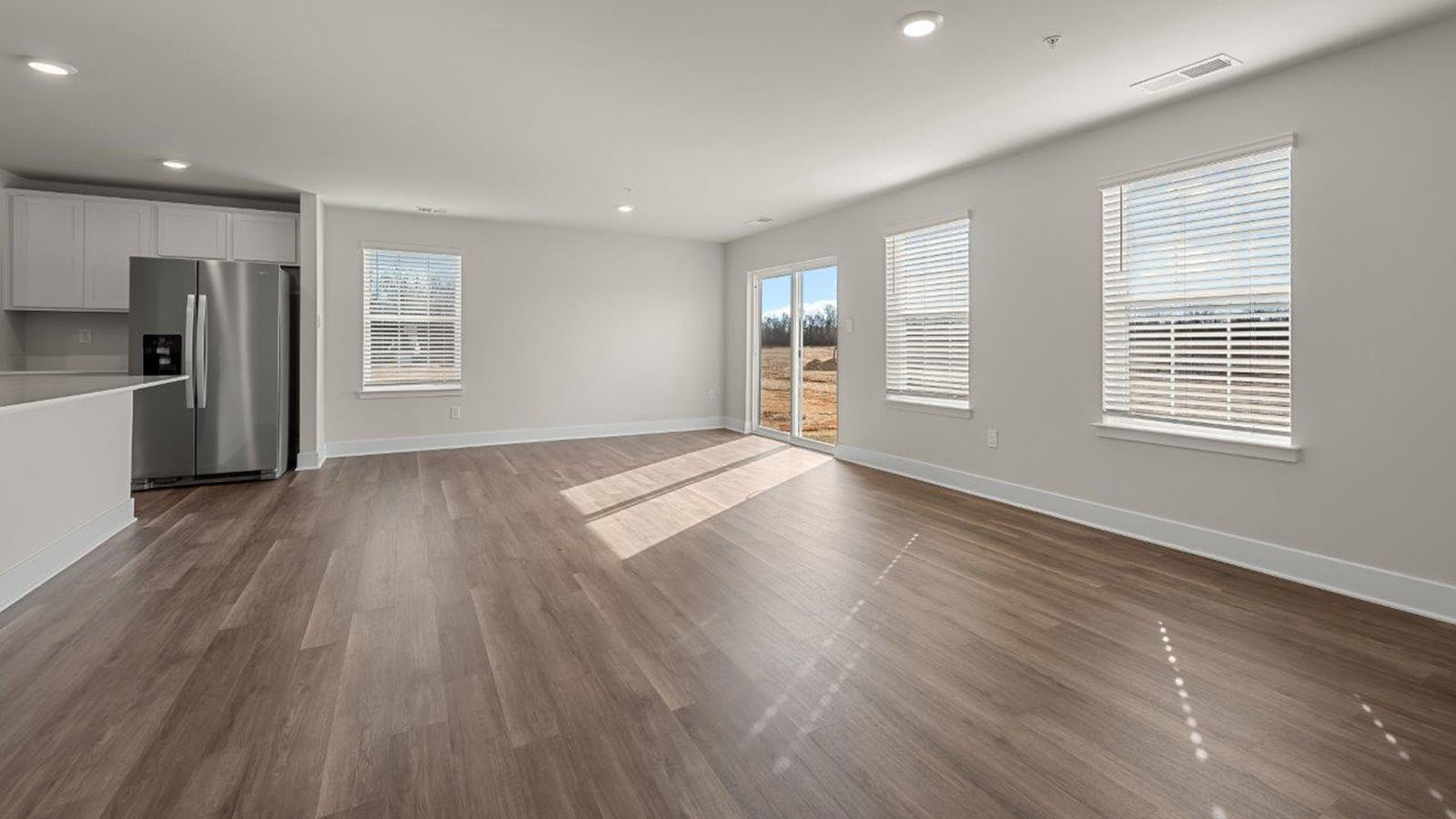 natural light into living and kitchen