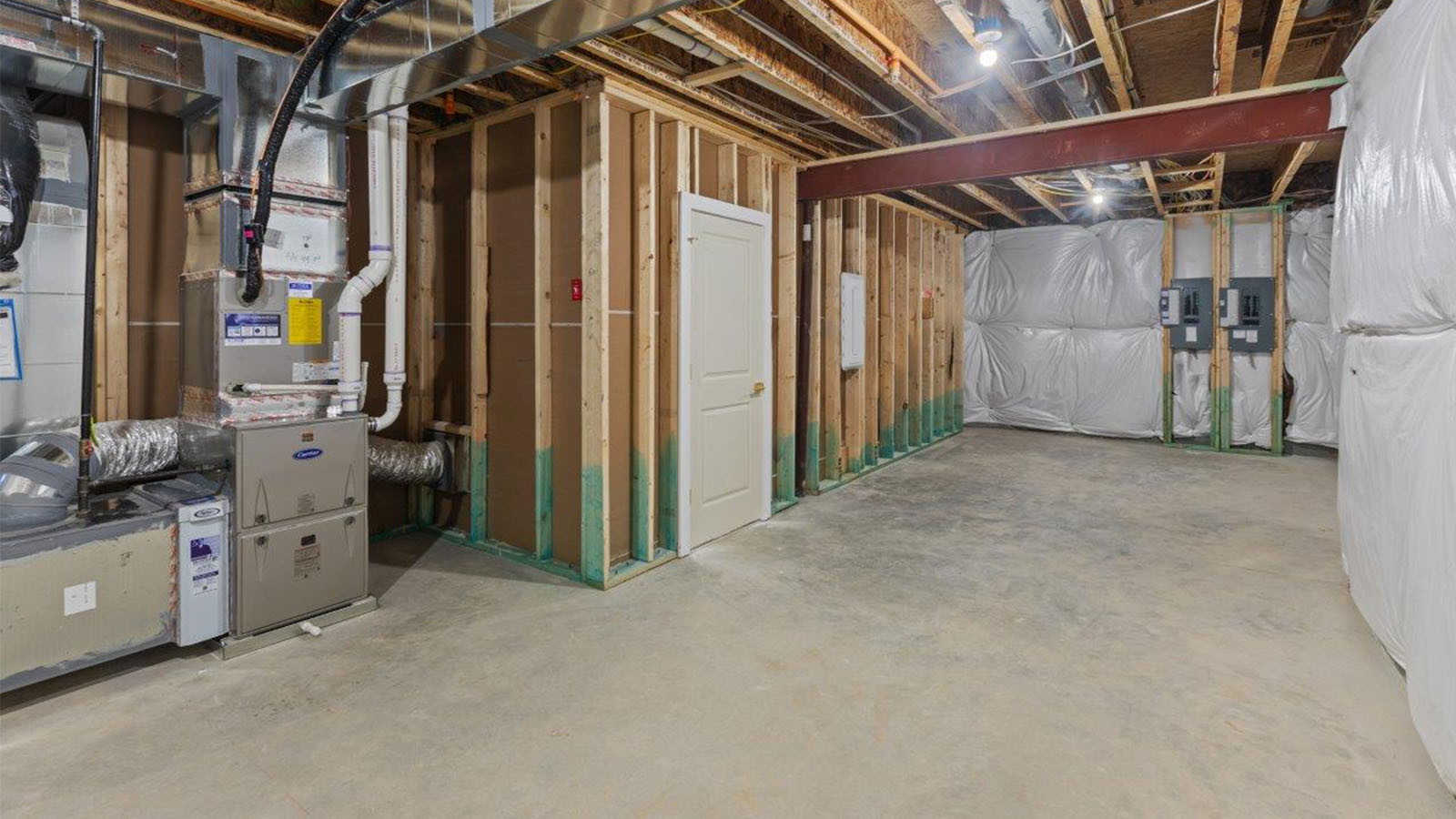 unfinished basement space for storage