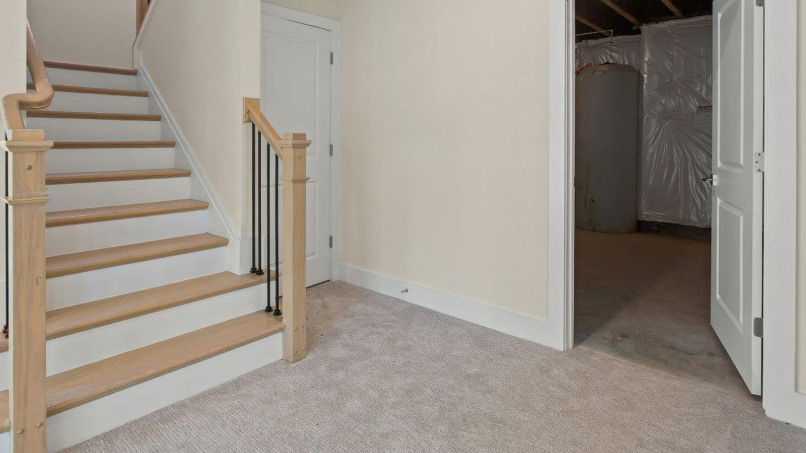 steps down into basement