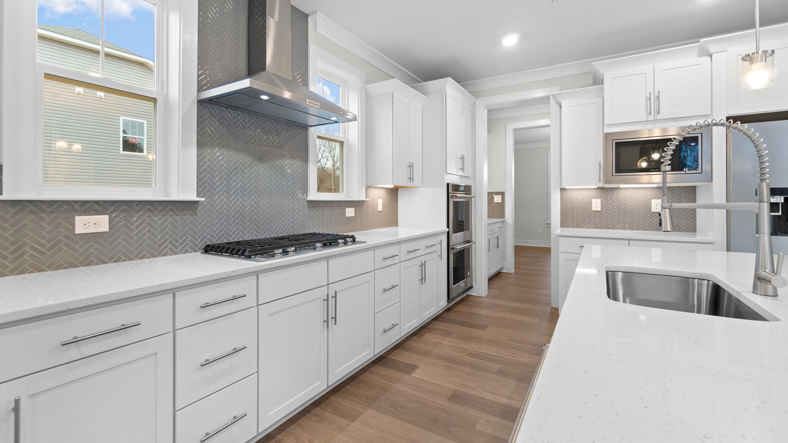 stainless steel appliances in gourmet kitchen