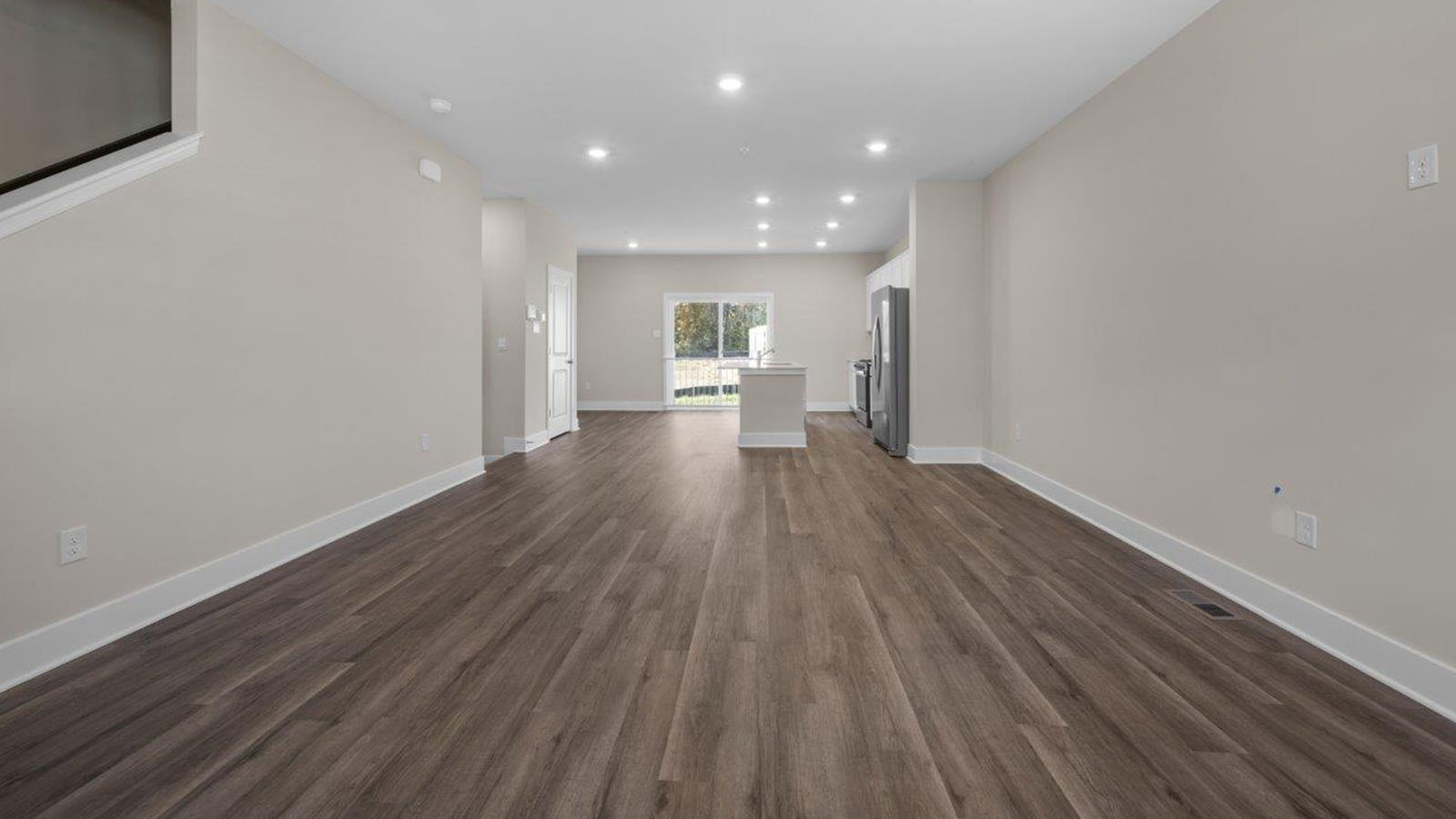 living area with hardwood
