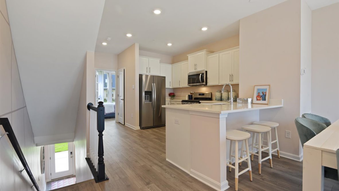 main level kitchen and living