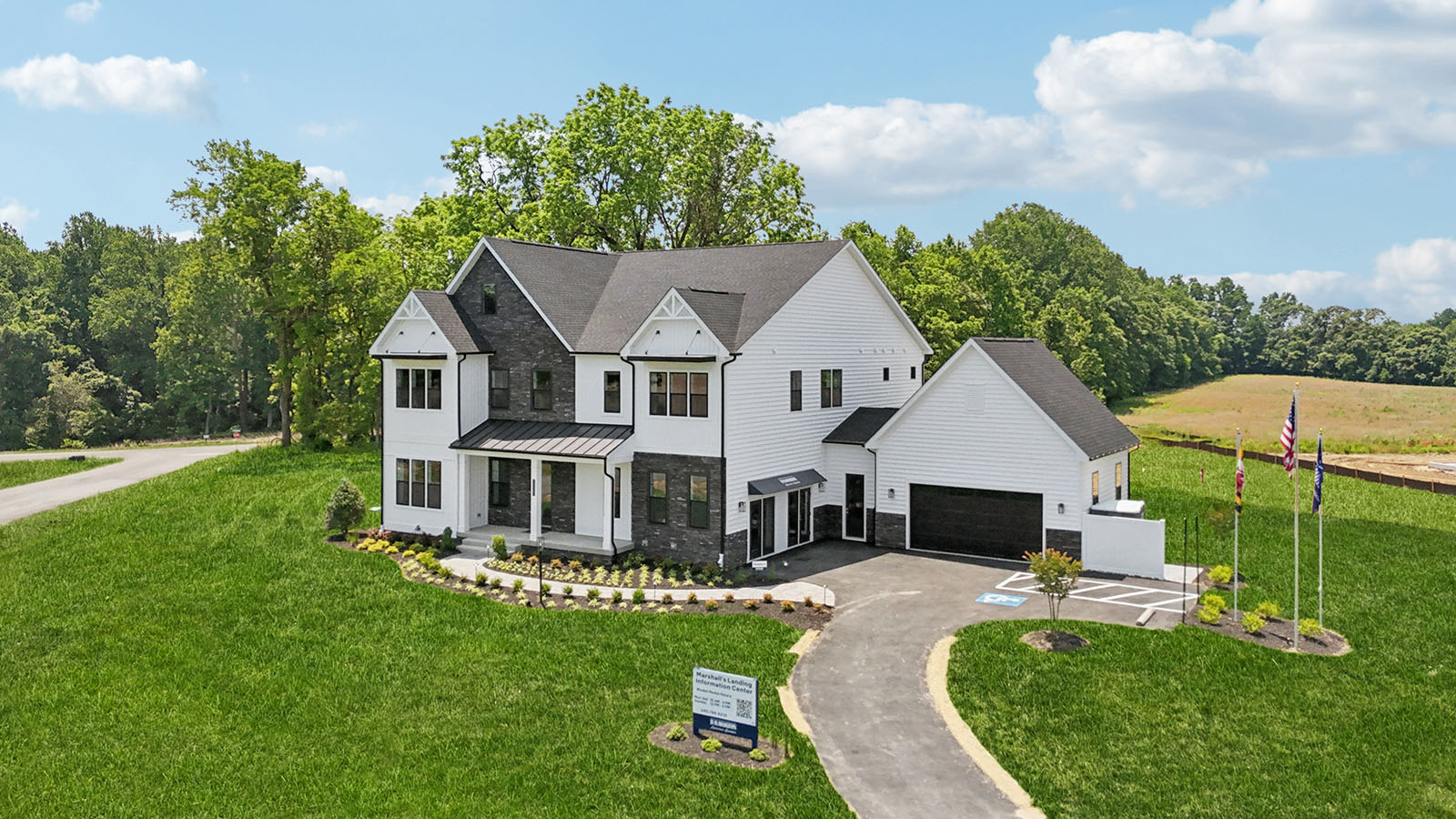 modern farmhouse exterior of hampton home