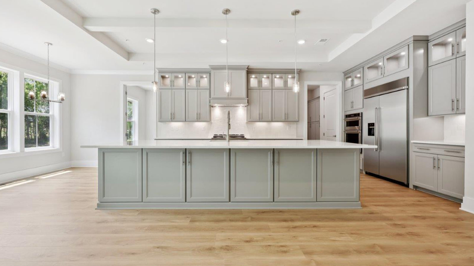 large island facing living room