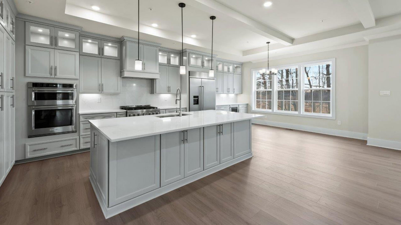 large upgraded kitchen with central island