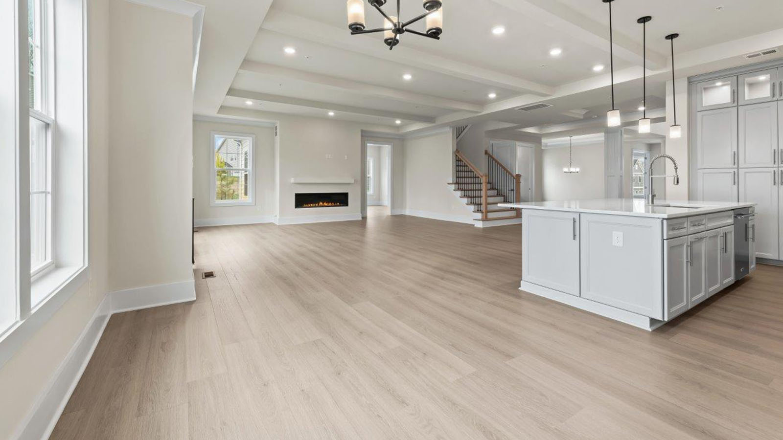 natural light into kitchen and living