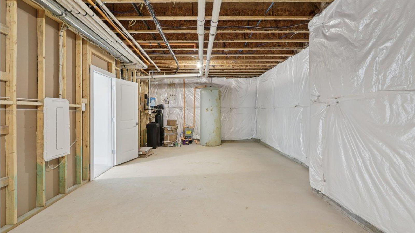 unfinished basement sotrage