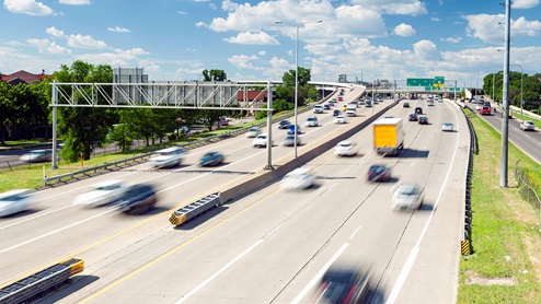 cars driving on highway