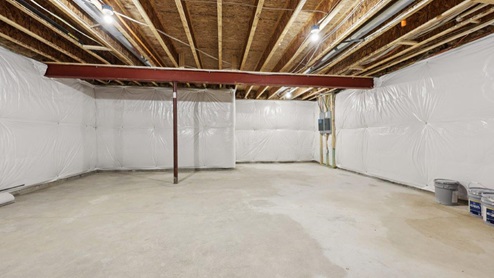 unfinished storage in basement
