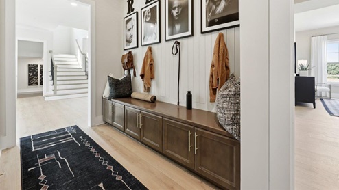 drop zone with cabinets