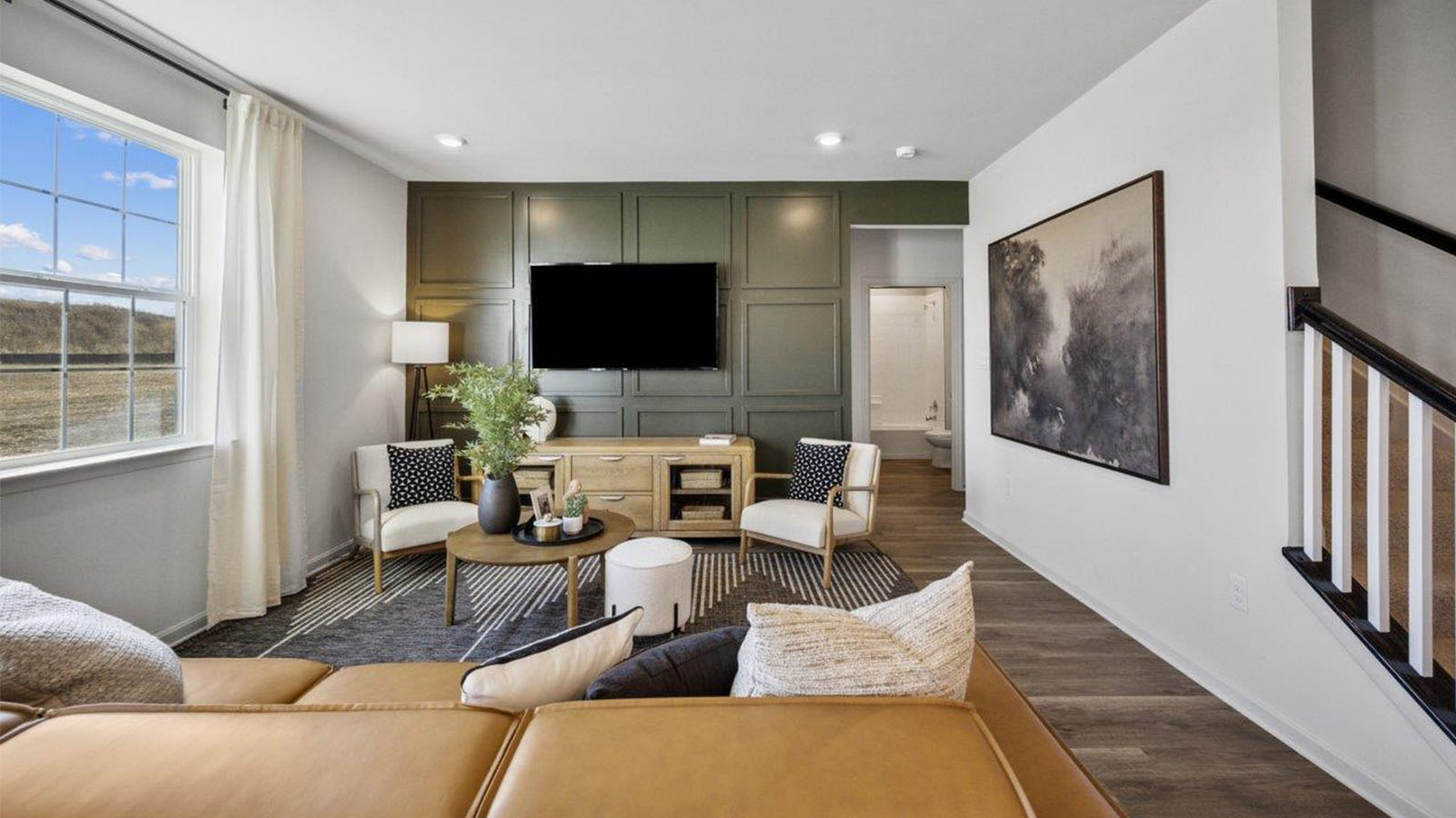 open concept living room with natural light