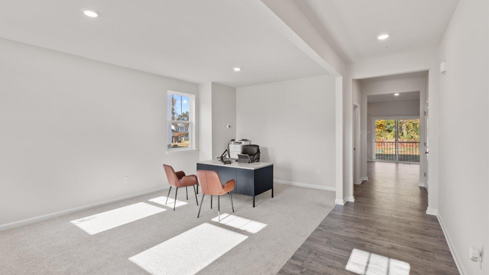 front entry leading into flex room