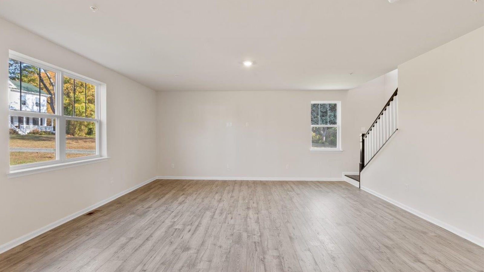 open concept kitchen and living room
