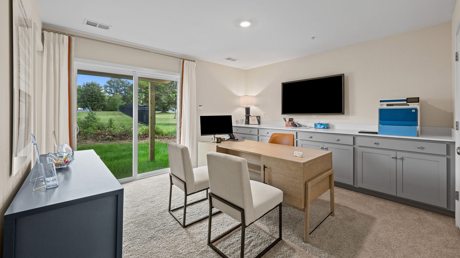 lower level den staged as office