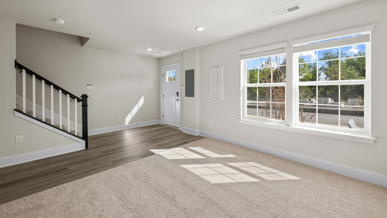 lower level rec room with carpet