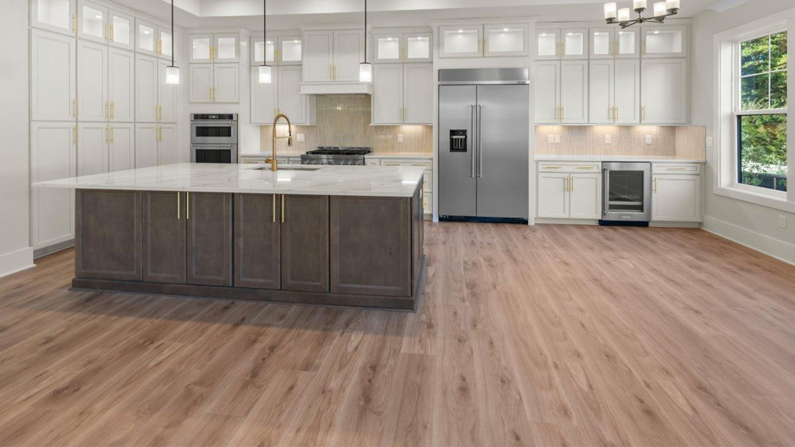 seating at island and kitchen table